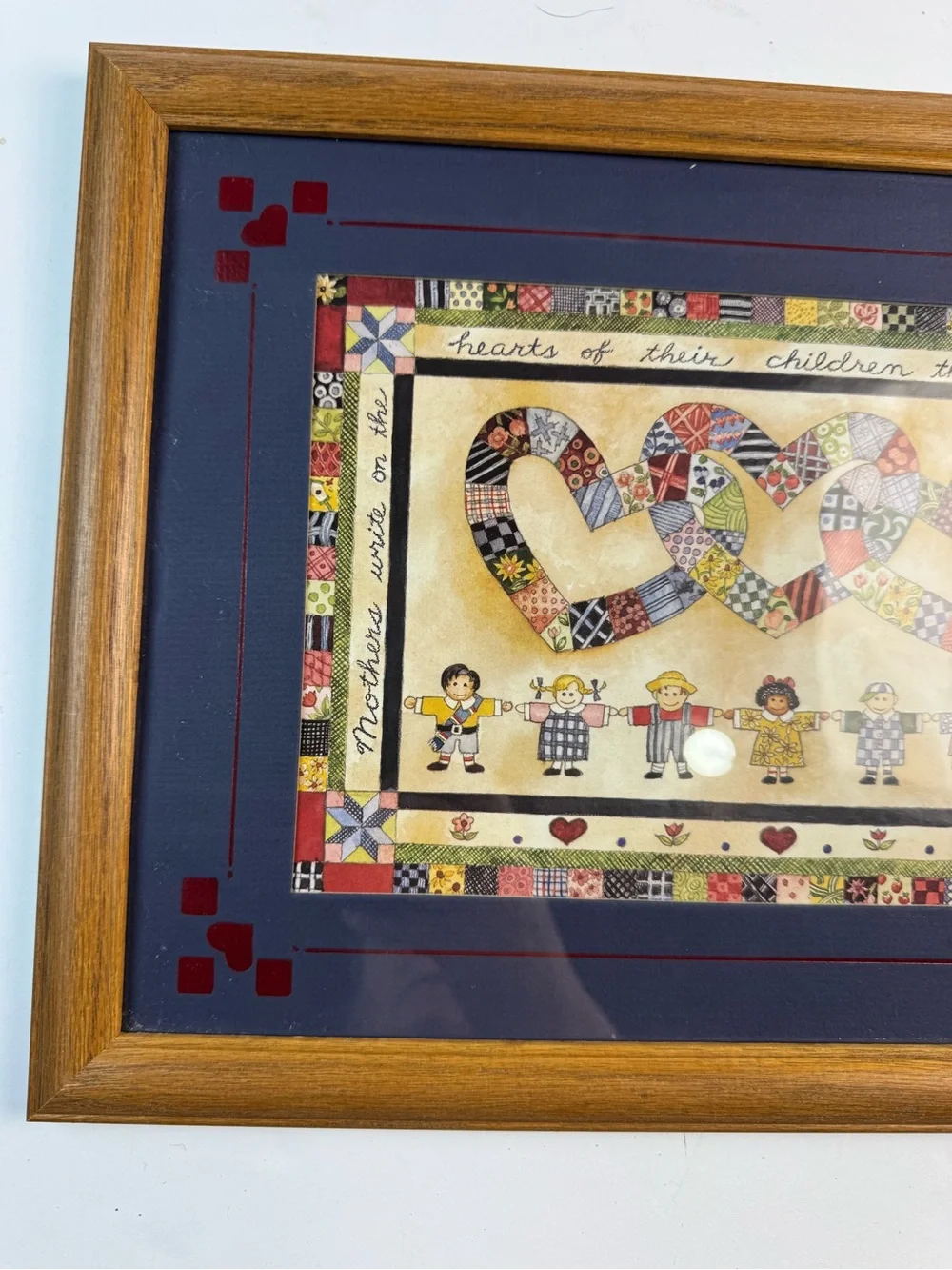 Vintage “mother write on the hearts of her children “ home interior